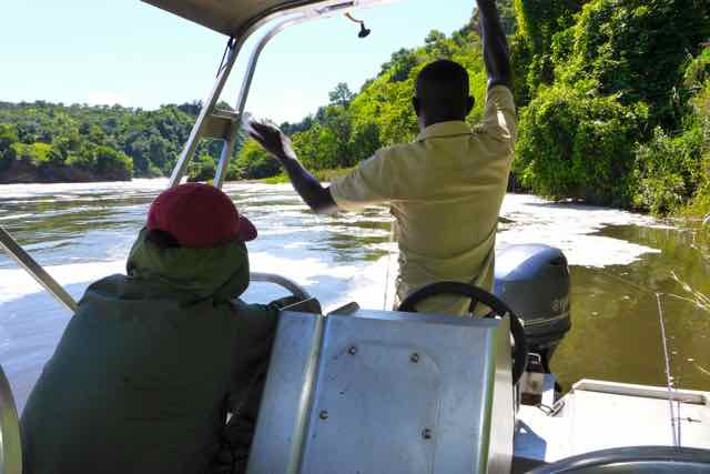 Livebait fishing for Nile Perch at Murchison Falls, Uganda, Africa